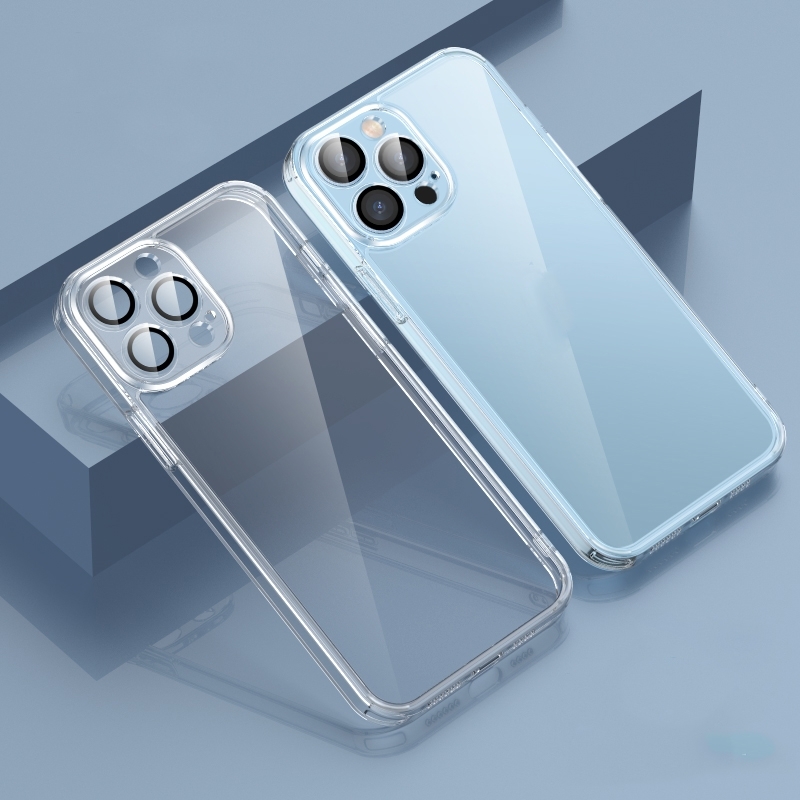 For iPhone 14 Plus Glossy PC Phone Case with Lens Film (Transparent) - Shopkiz.com