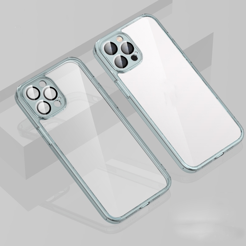 For iPhone 14 Pro Max Glossy PC Phone Case with Lens Film (Sierra Blue) - Shopkiz.com