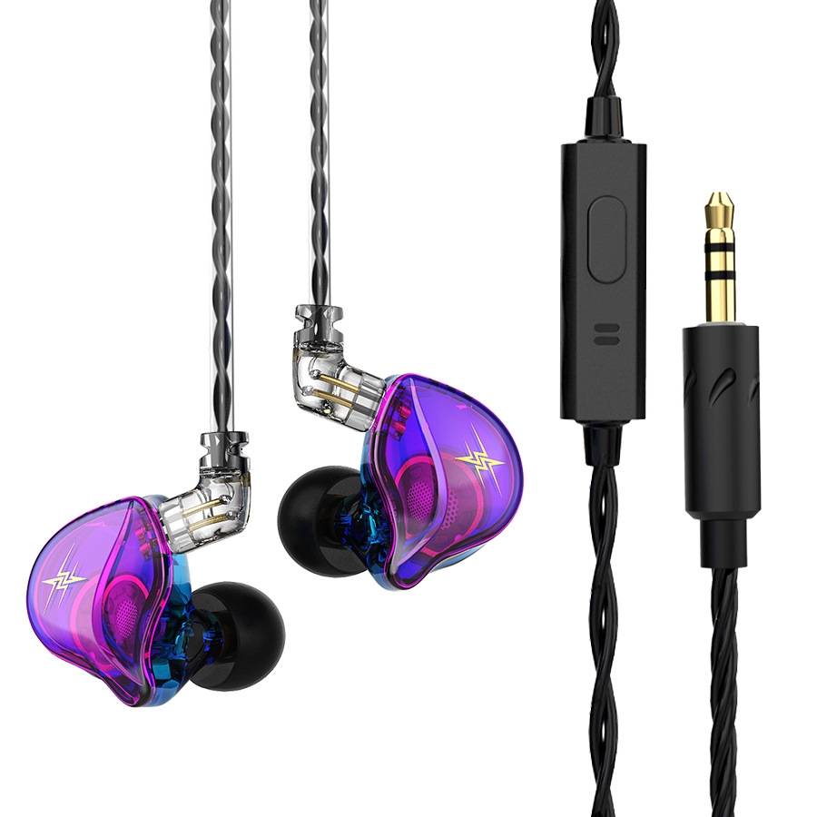 QKZ ZXT Sports In-ear Wired Control Plug HIFI Stereo Stage Monitor Earphone, Style:with Mic(Colorful) - Shopkiz.com