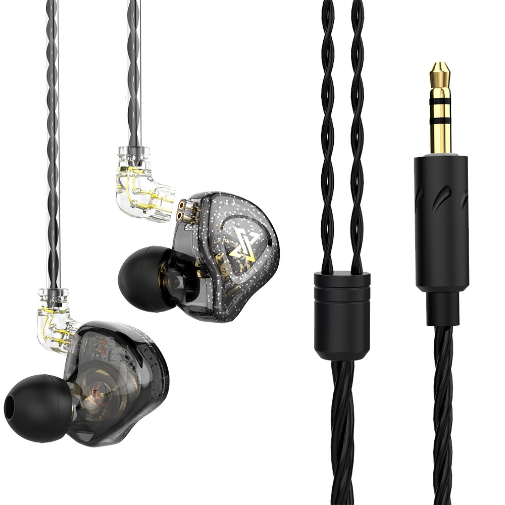 QKZ AK6 MAX In-ear Dynamic Subwoofer Wire-controlled Earphone, Version:Standard Version(Transparent Black) - Shopkiz.com