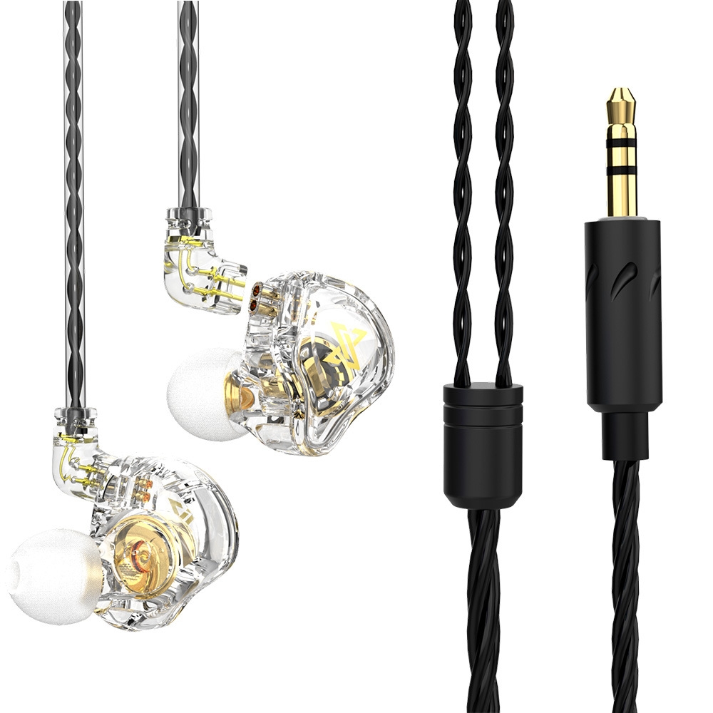 QKZ AK6 MAX In-ear Dynamic Subwoofer Wire-controlled Earphone, Version:Standard Version(Transparent White) - Shopkiz.com