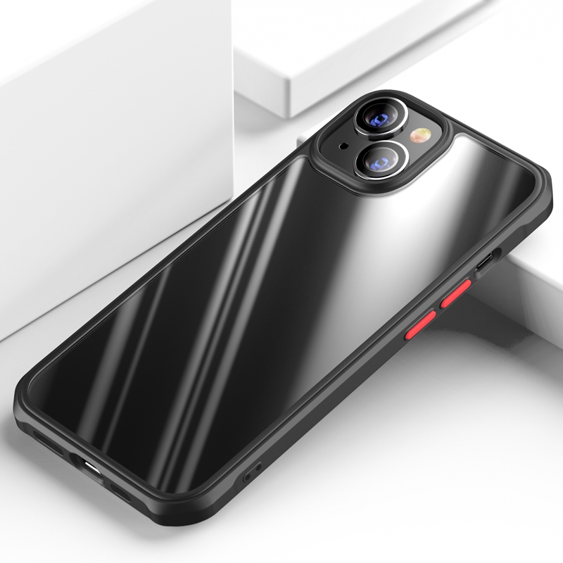 For iPhone 14 Dawn Series Airbag TPU+PC Phone Case (Black) - Shopkiz.com