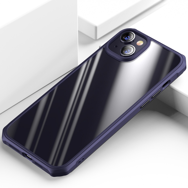For iPhone 14 Plus Dawn Series Airbag TPU+PC Phone Case (Purple) - Shopkiz.com