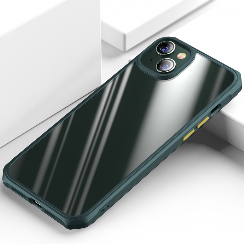 For iPhone 14 Plus Dawn Series Airbag TPU+PC Phone Case (Green) - Shopkiz.com