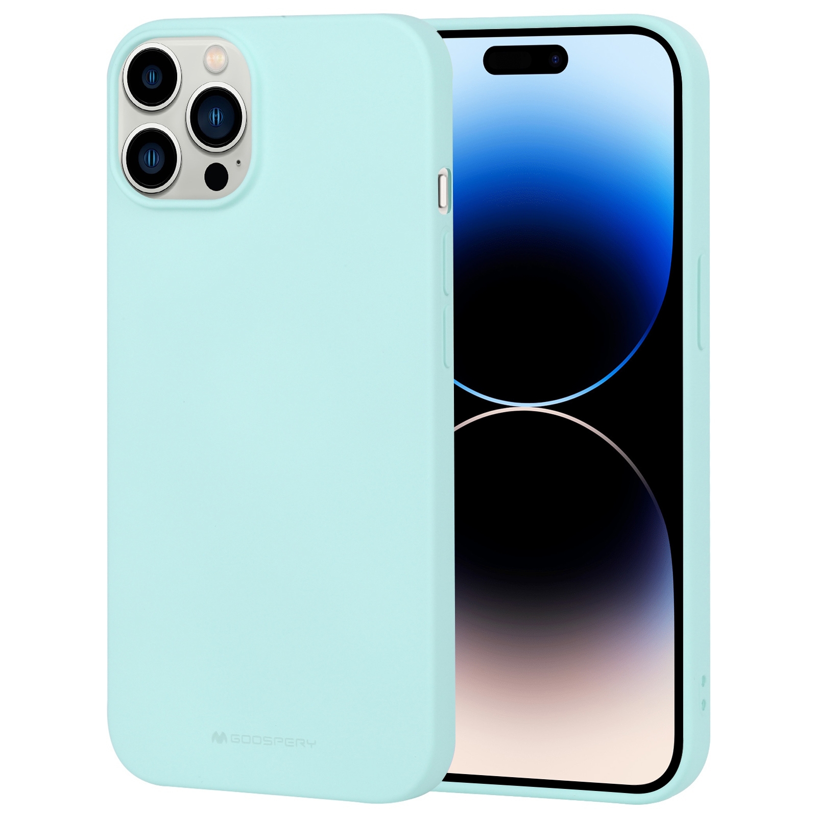 For iPhone 14 Pro Max GOOSPERY SOFT FEELING Liquid TPU Phone Case (Mint Green) - Shopkiz.com