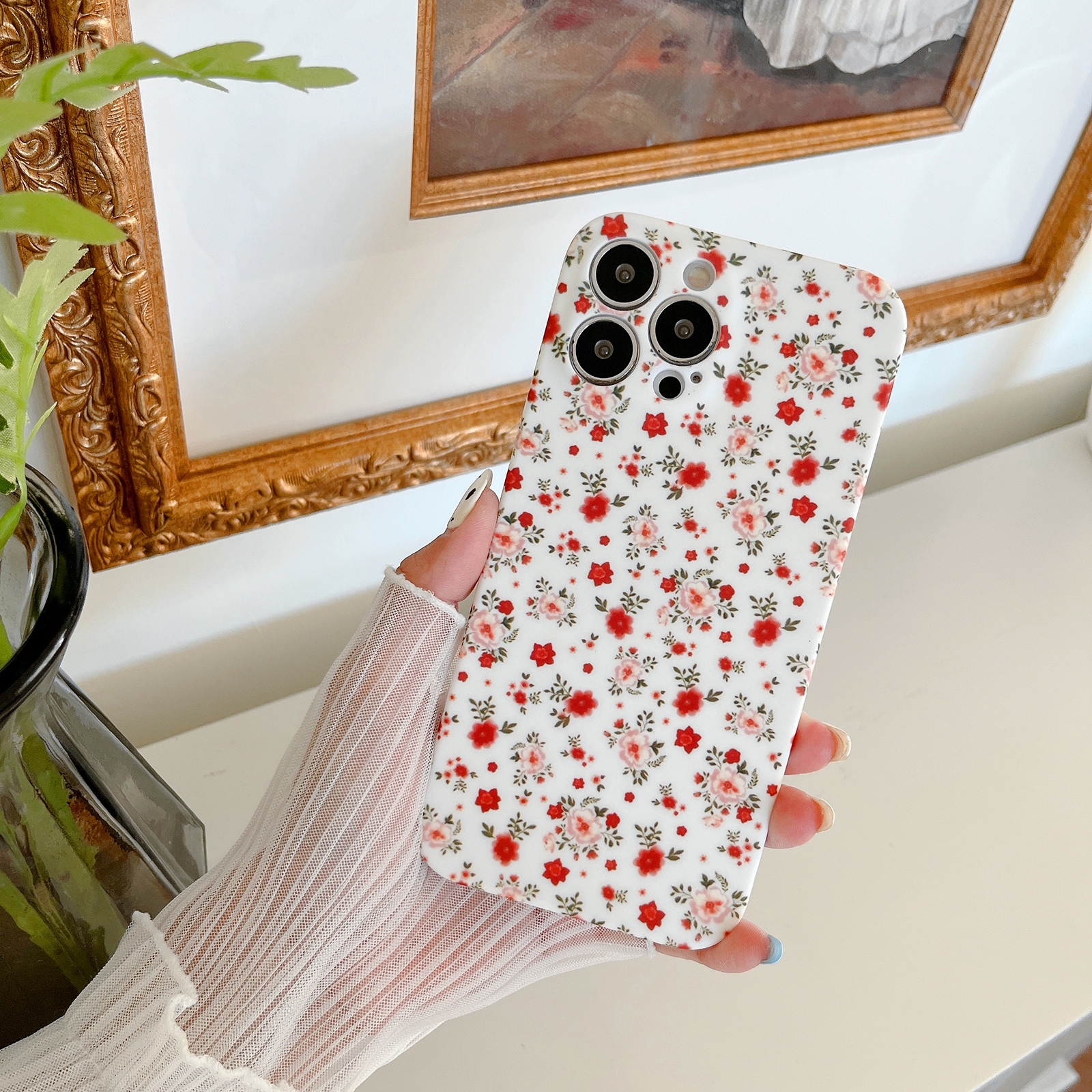 For iPhone 12 Pro Max Small Floral TPU Phone Case(D) - Shopkiz.com