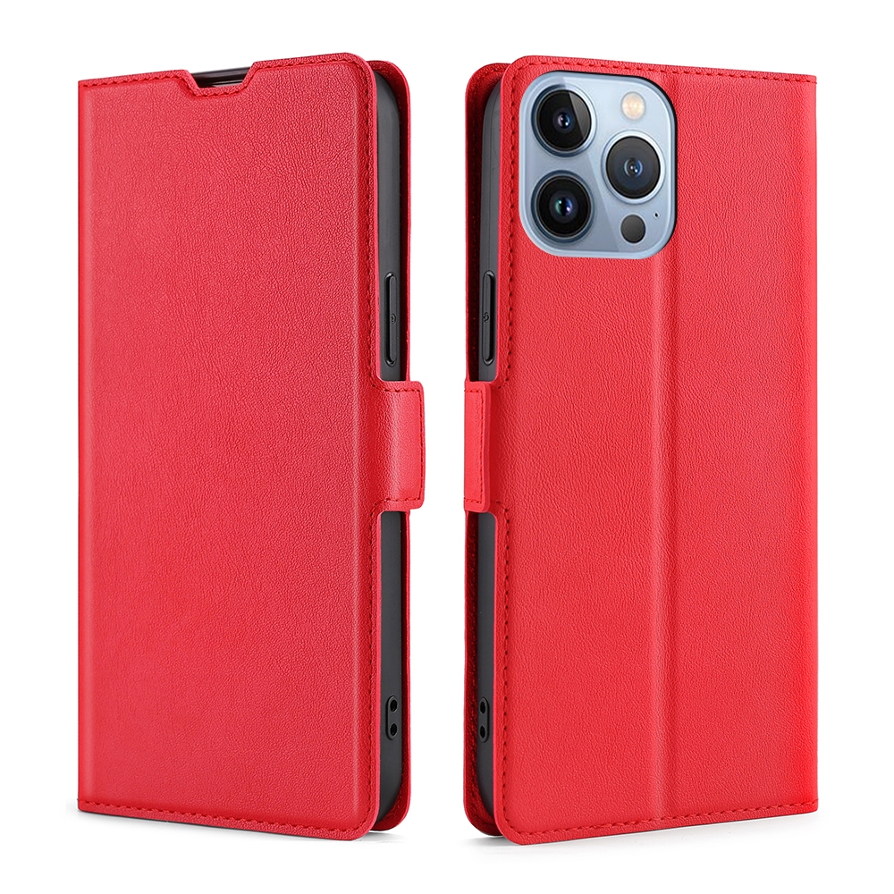 For iPhone 14 Pro Ultra-thin Voltage Side Buckle Leather Phone Case(Red) - Shopkiz.com