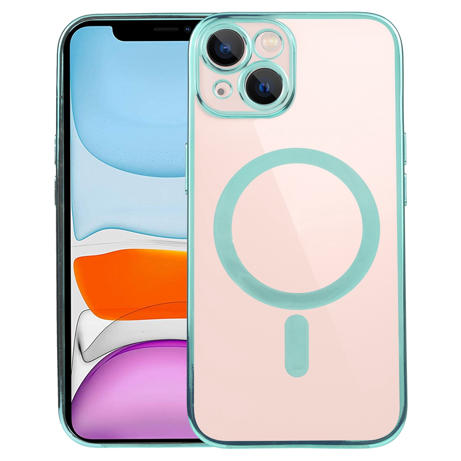For iPhone 11 MagSafe Electroplating Straight TPU Phone Case (Green) - Shopkiz.com