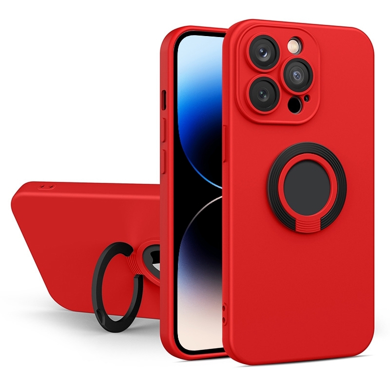 For iPhone 14 Pro Contrast Color TPU Holder Phone Case(Red) - Shopkiz.com