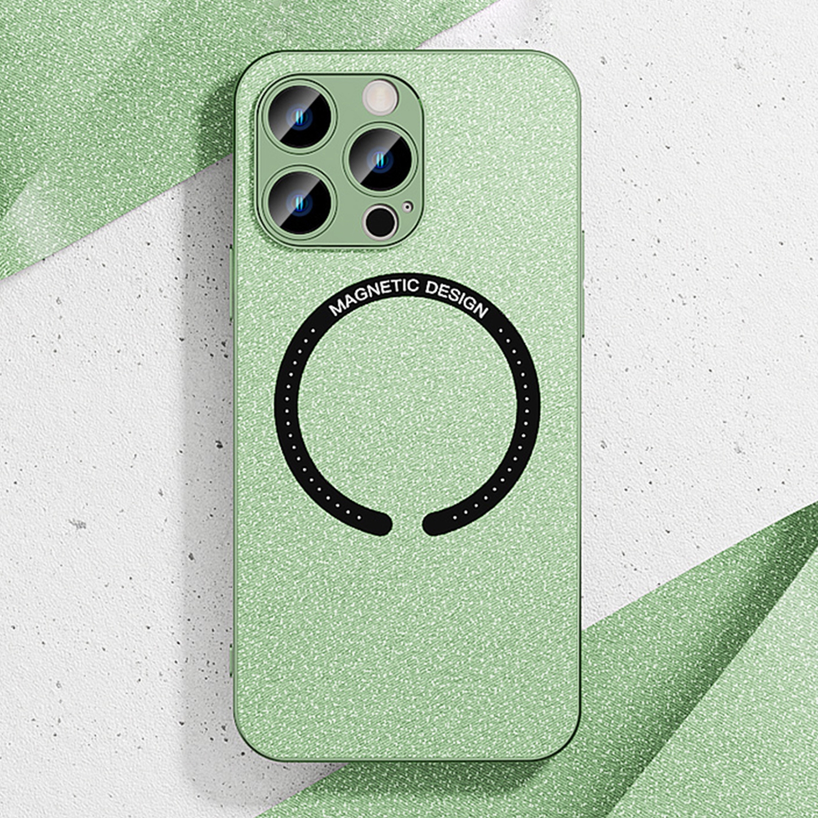 For iPhone 14 Pro Leather Electroplated Magsafe Case(Green) - Shopkiz.com