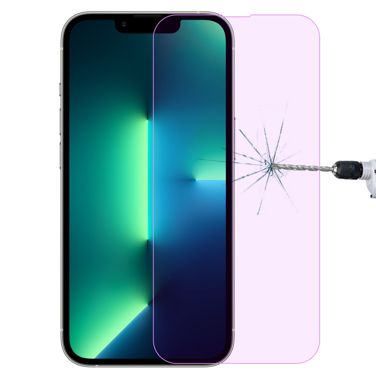 For iPhone 13 Pro Max Purple Light Eye Protection Tempered Glass Film - Shopkiz.com