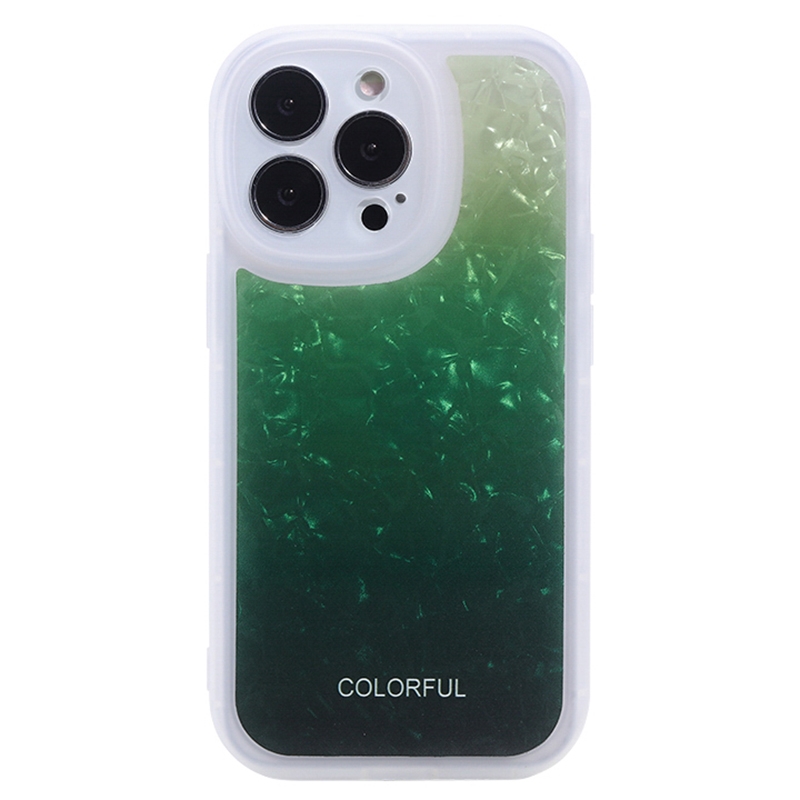 For iPhone 12 Pro Max Shell Texture Gradient Phone Case(Green) - Shopkiz.com