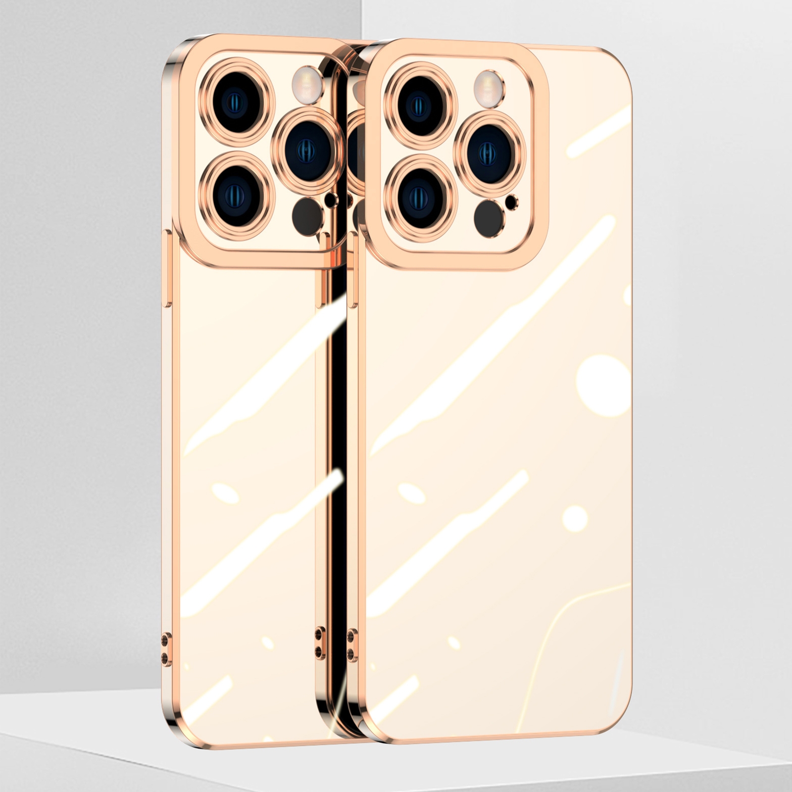 For iPhone 14 Plus 6D Electroplated Lens Protective Phone Case (White) - Shopkiz.com