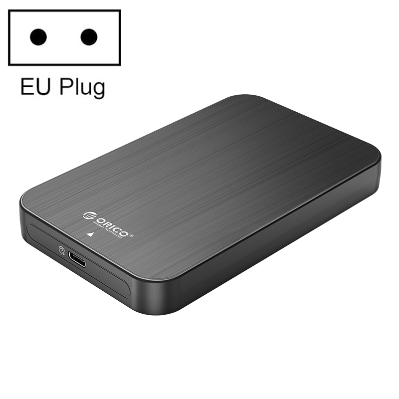 ORICO HM25C3 2.5 inch USB3.1 Gen1 Type-C Hard Drive Enclosure, Plug:EU Plug(Black) - Shopkiz.com