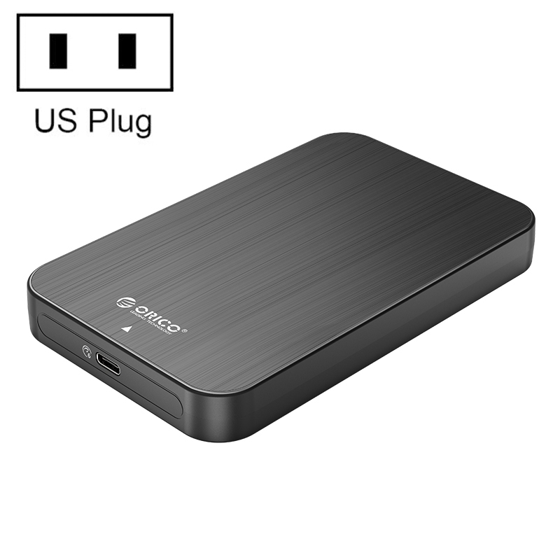 ORICO HM25C3 2.5 inch USB3.1 Gen1 Type-C Hard Drive Enclosure, Plug:US Plug(Black) - Shopkiz.com