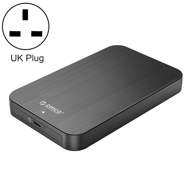 ORICO HM25C3 2.5 inch USB3.1 Gen1 Type-C Hard Drive Enclosure, Plug:UK Plug(Black) - Shopkiz.com