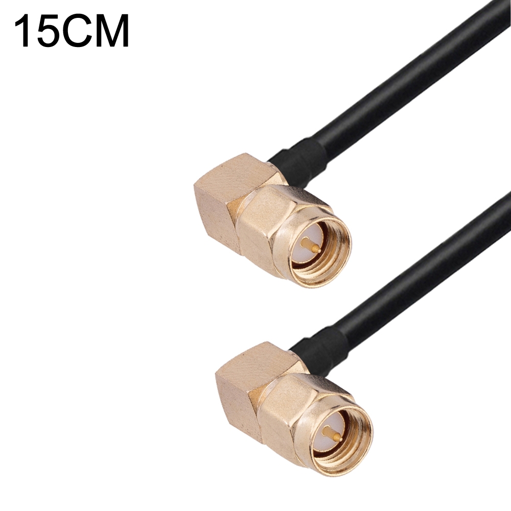 SMA Male Elbow to SMA Male Elbow RG174 RF Coaxial Adapter Cable, Length: 15cm - Shopkiz.com