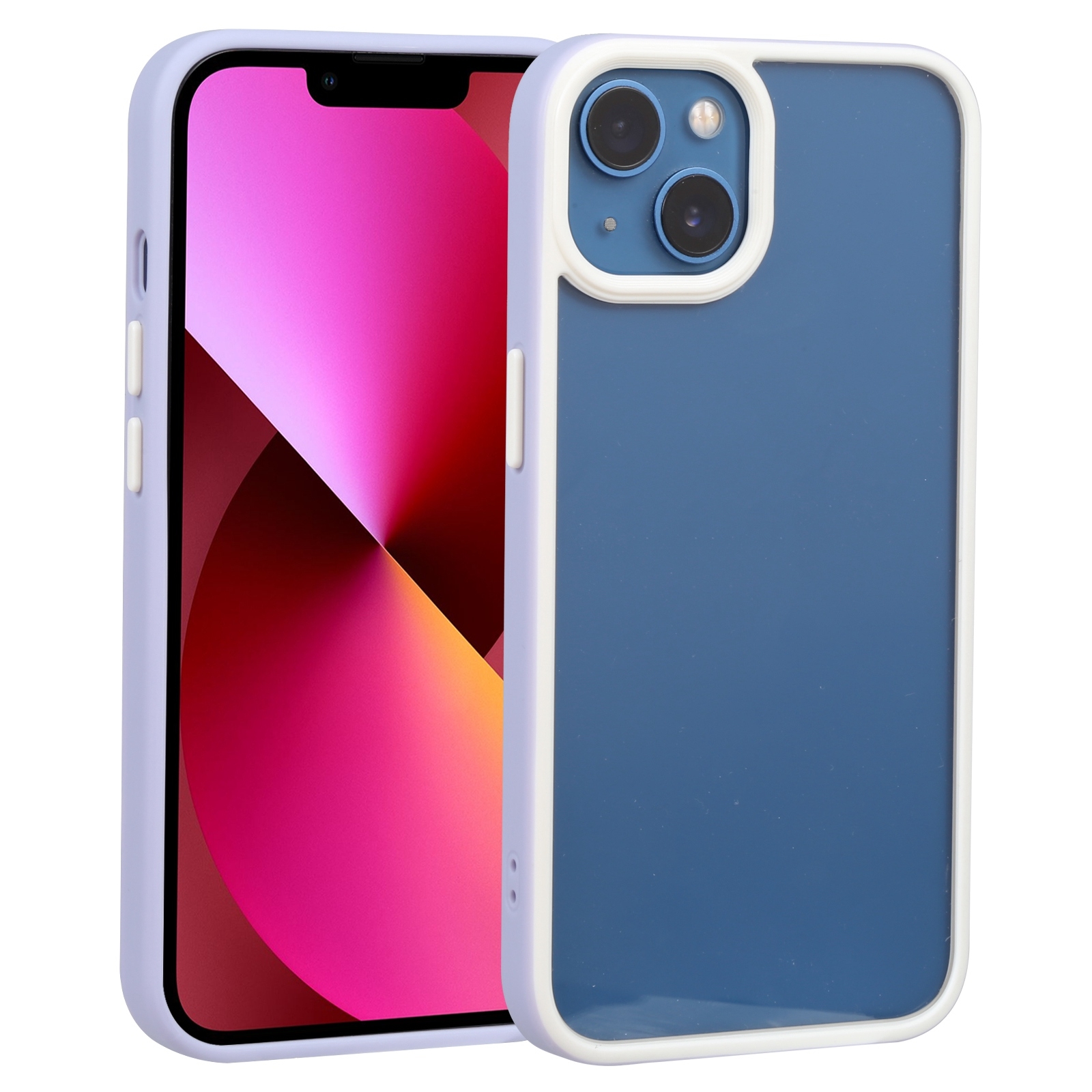 For iPhone 14 Two-color Shield TPU + PC Phone Case (Purple) - Shopkiz.com