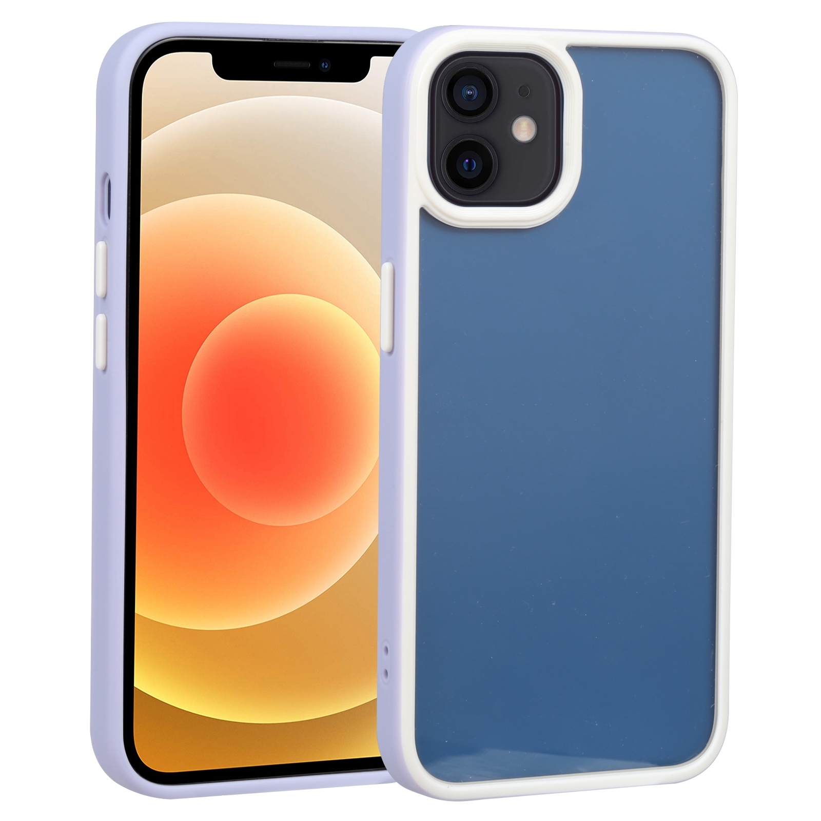 For iPhone 12 Two-color Shield TPU + PC Phone Case(Purple) - Shopkiz.com