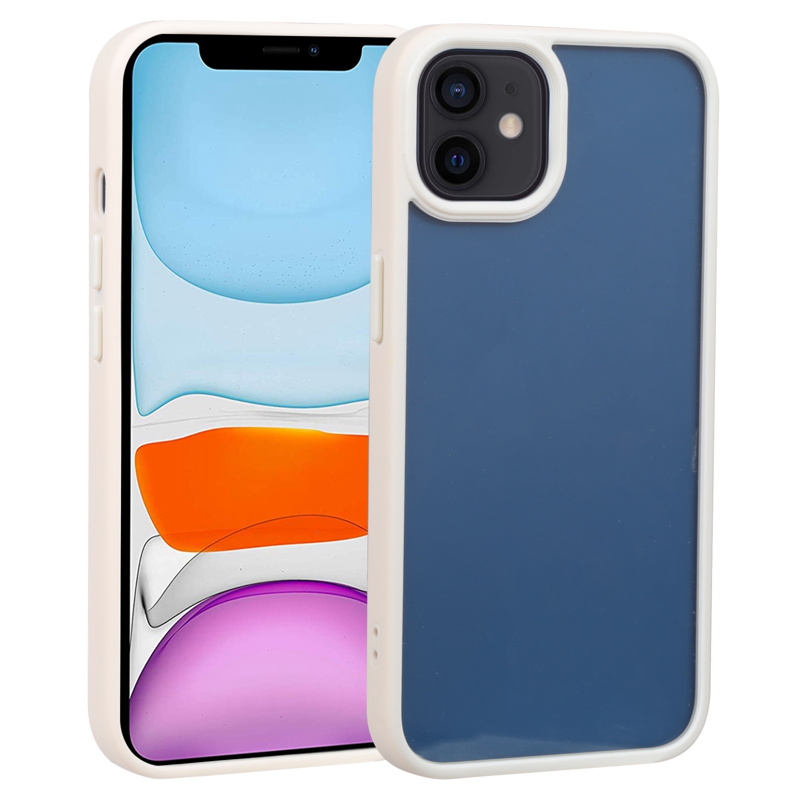 For iPhone 11 Two-color Shield TPU + PC Phone Case (White) - Shopkiz.com