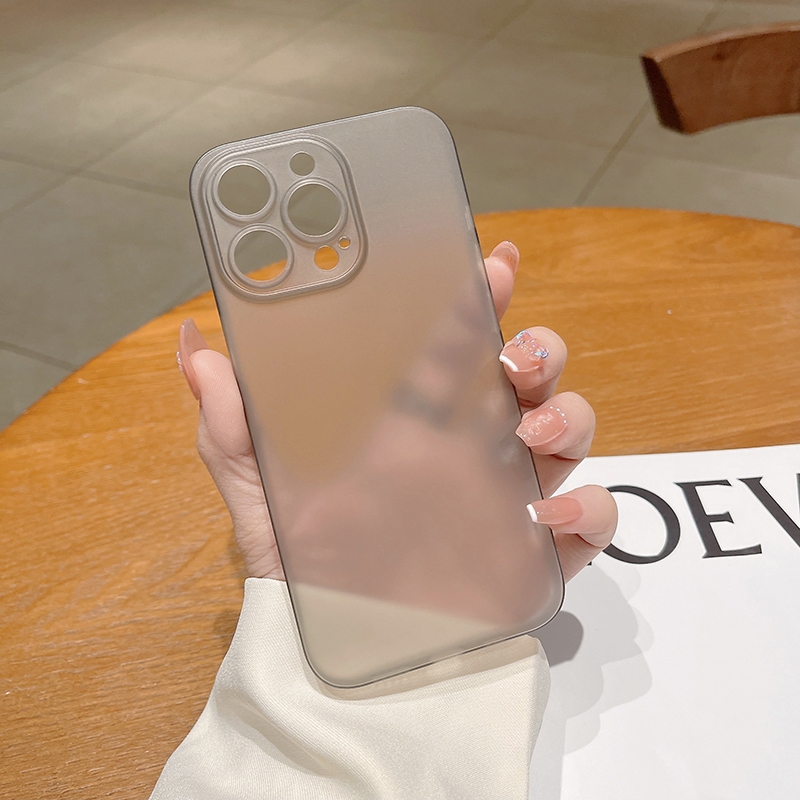 For iPhone 14 Pro Max Frosted PP Phone Case (Grey) - Shopkiz.com