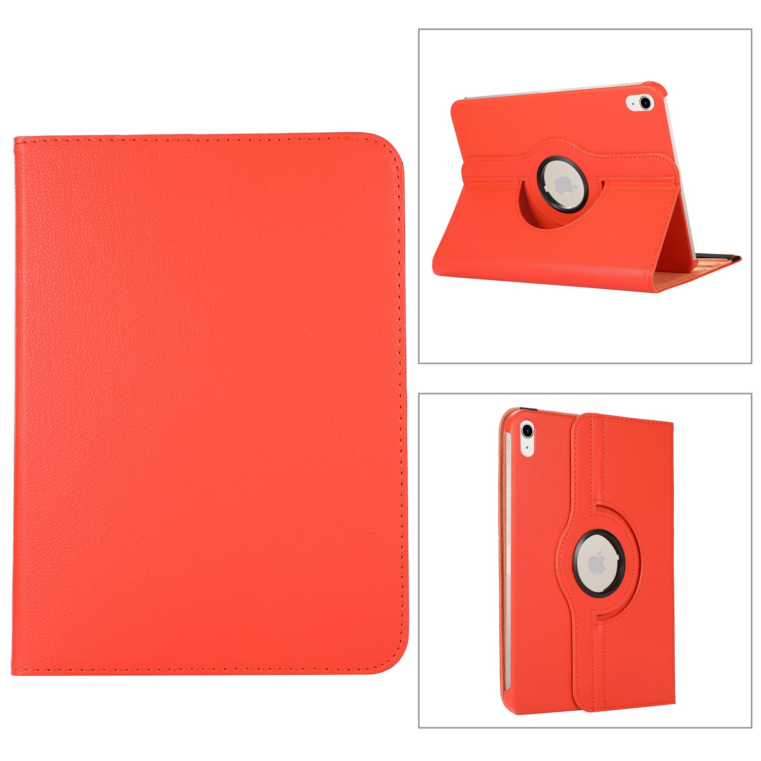 For iPad 2025 / 2022 360 Degree Rotation Litchi Texture Flip Leather Tablet Case with Holder (Orange) - Shopkiz.com