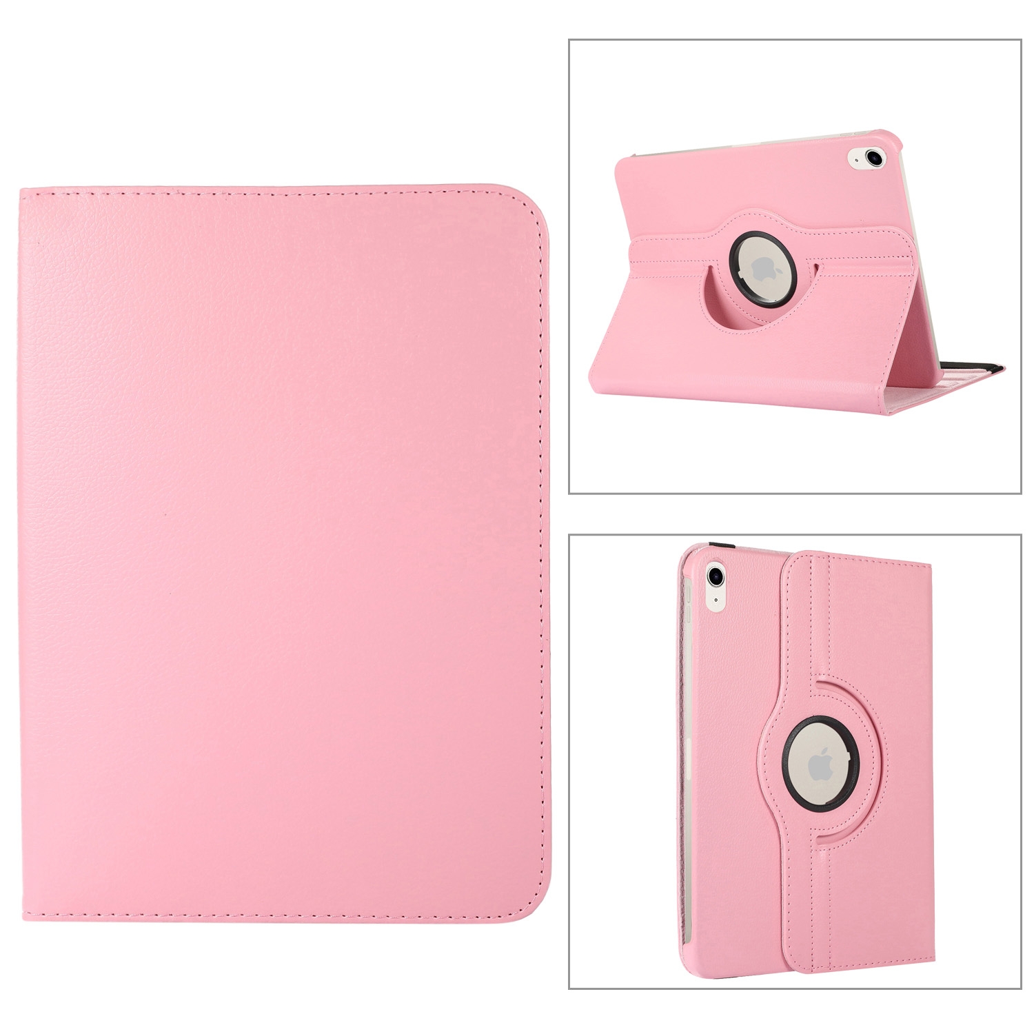 For iPad 2025 / 2022 360 Degree Rotation Litchi Texture Flip Leather Tablet Case with Holder (Pink) - Shopkiz.com