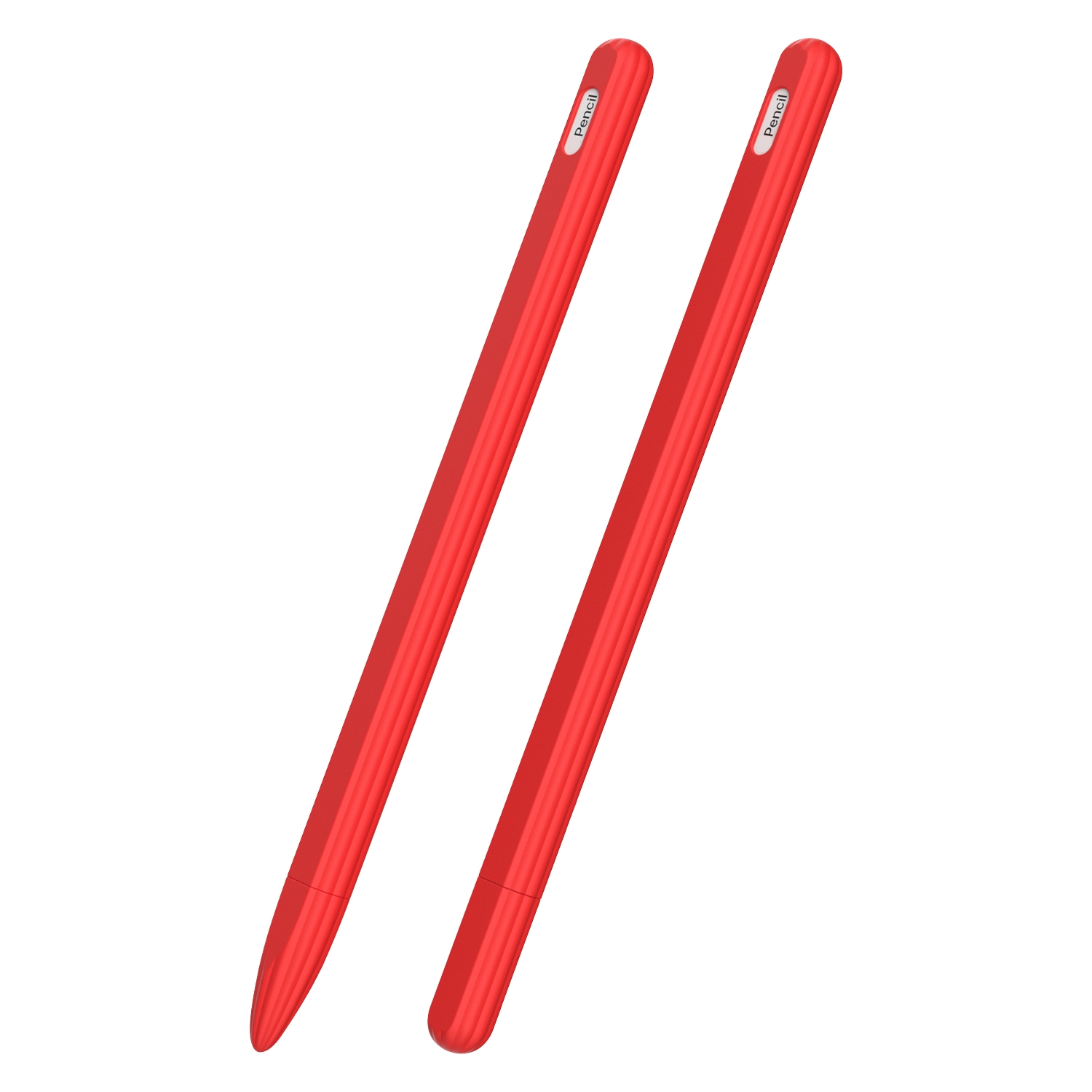 3 in 1 Striped Liquid Silicone Stylus Case with Two Tip Caps For Apple Pencil 1(Red) - Shopkiz.com