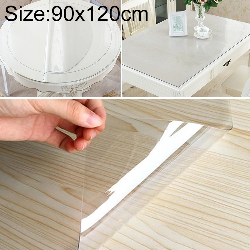 Transparent Soft Glass Tablecloth Household Waterproof Tablecloth PVC Table Mat, Thickness: 1mm, Size:90x120cm - Shopkiz.com
