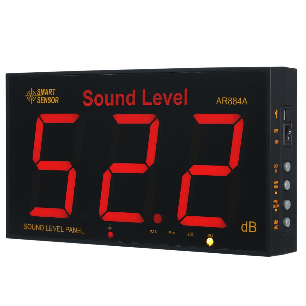 SmartSensor AR884A Smart Wall Mounted Sound Level Meter, EU/US Plug - Shopkiz.com