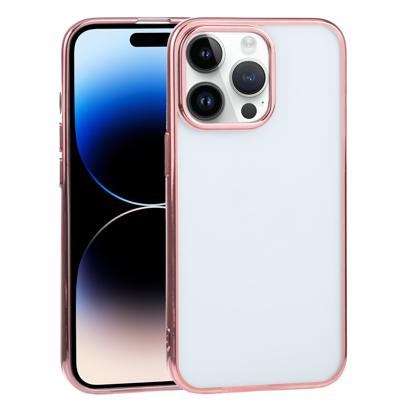 For iPhone 14 Pro Ultra-thin Electroplating TPU Phone Case(Pink) - Shopkiz.com