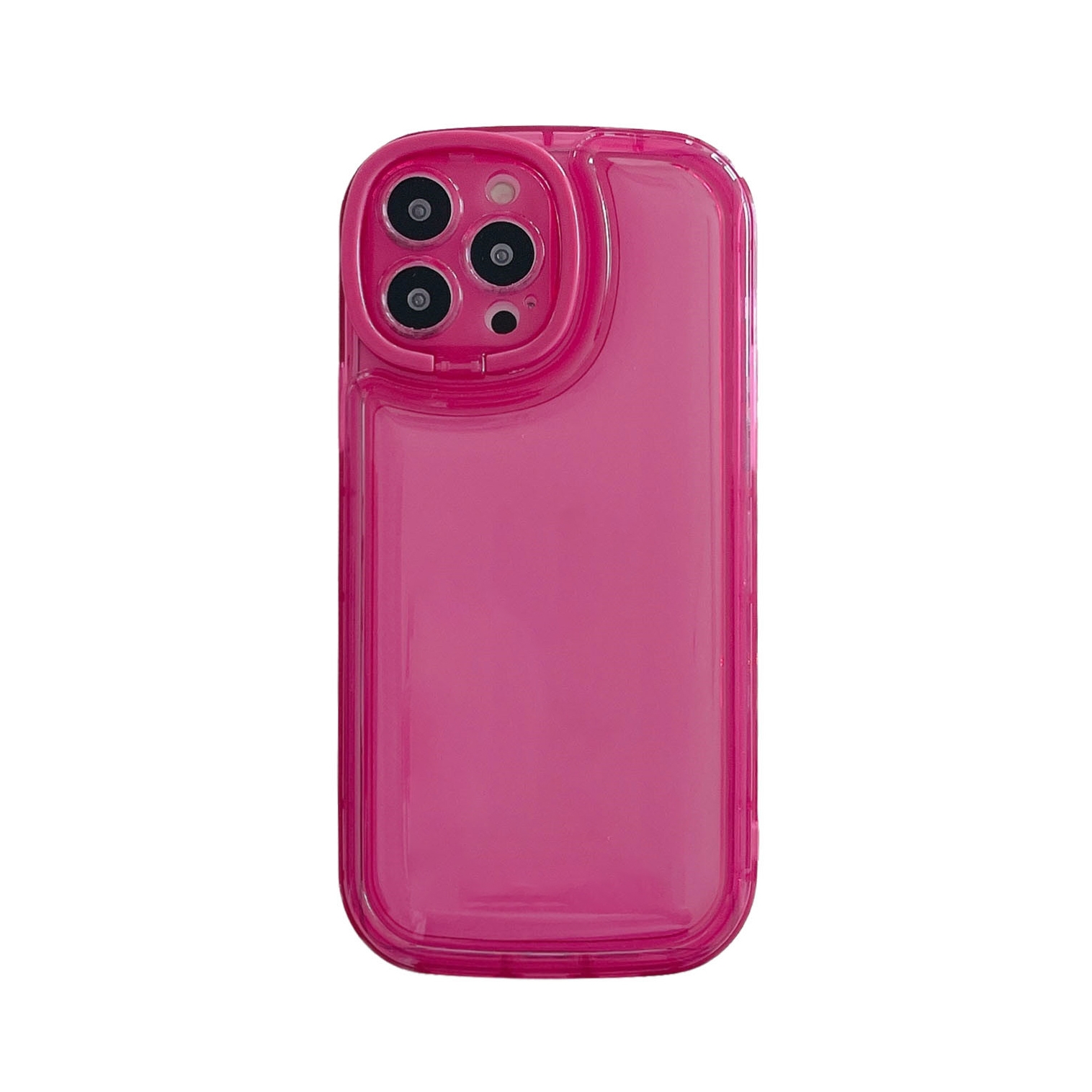For iPhone 12 Pro Max Lens Invisible Bracket TPU Phone Case(Rose Red) - Shopkiz.com