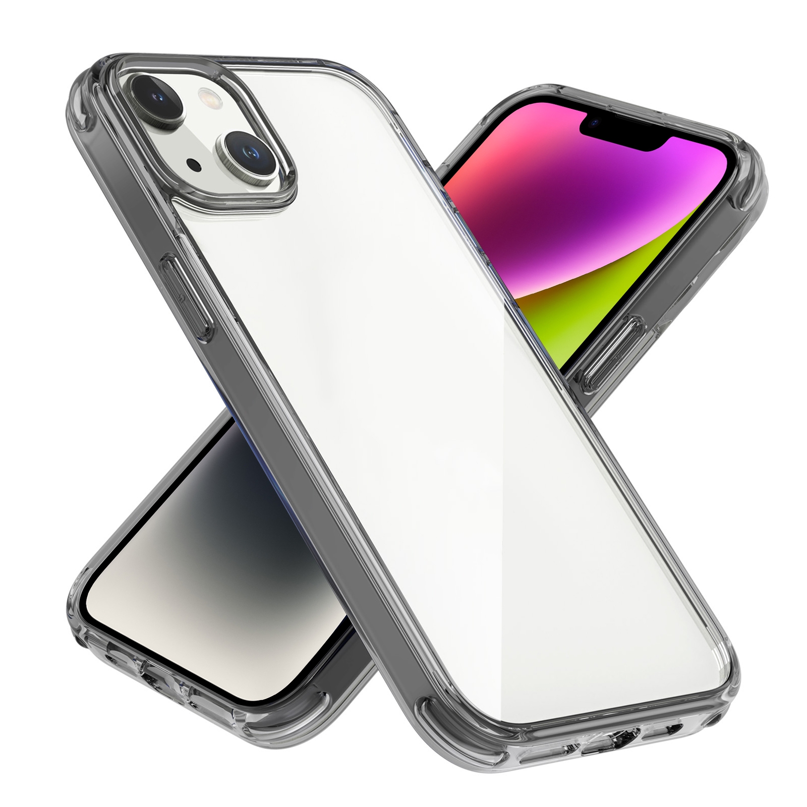 For iPhone 14 Plus Airbag Shockproof TPU + PC Phone Case(Grey) - Shopkiz.com