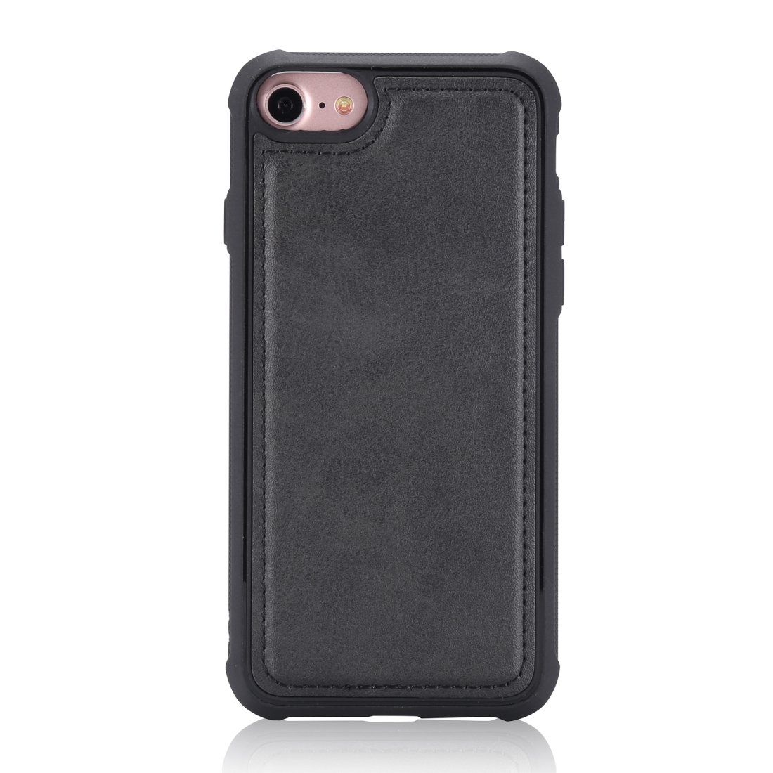 For iPhone 7 / 8 Magnetic Shockproof PC + TPU + PU Leather Protective Case(Black) - Shopkiz.com