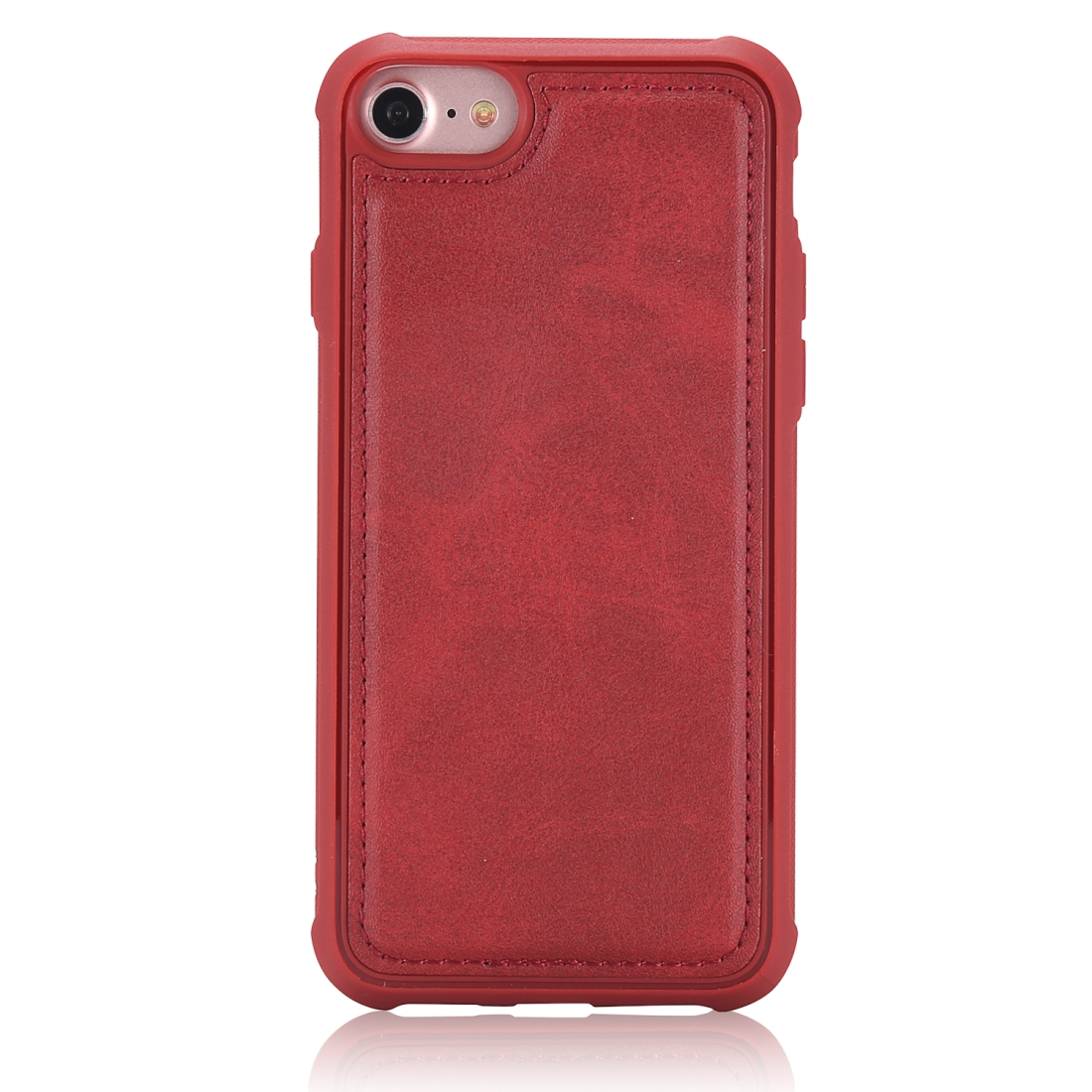 For iPhone 7 / 8 Magnetic Shockproof PC + TPU + PU Leather Protective Case(Red) - Shopkiz.com