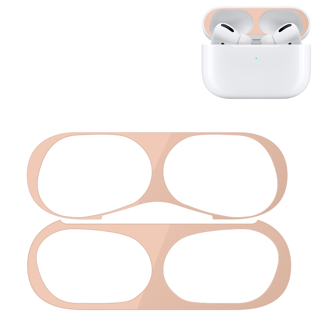 For Apple AirPods Pro 2 Wireless Earphone Protective Case Metal Sticker(Flesh Color) - Shopkiz.com