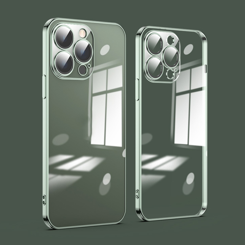 For iPhone 14 Pro Dustproof Glass Lens Protection Electroplating Phone Case(Green) - Shopkiz.com