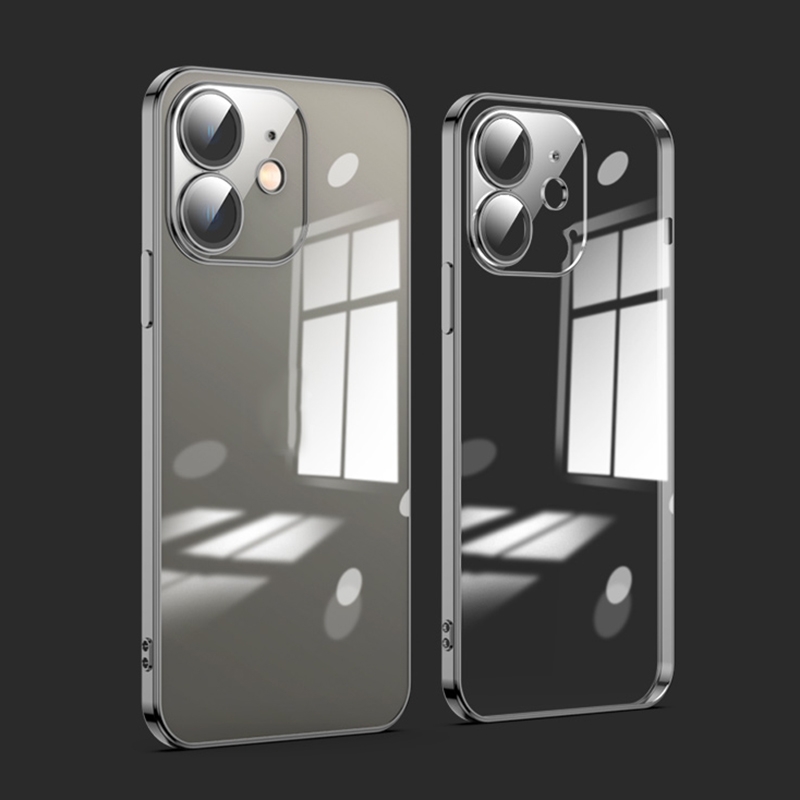 For iPhone 12 Dustproof Glass Lens Protection Electroplating Phone Case(Black) - Shopkiz.com