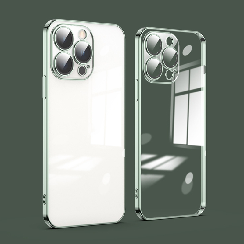 For iPhone 12 Pro Max Dustproof Glass Lens Protection Electroplating Phone Case(Green) - Shopkiz.com