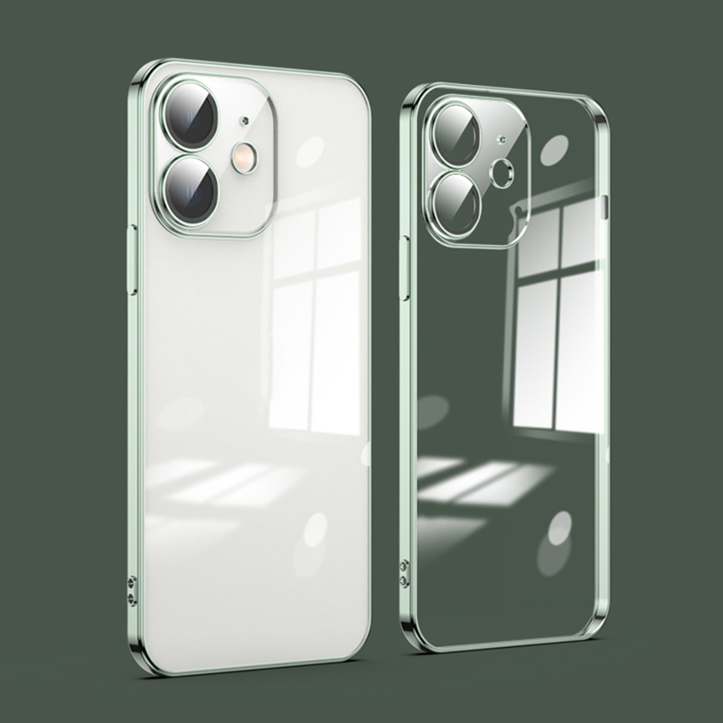 For iPhone 11 Dustproof Glass Lens Protection Electroplating Phone Case(Green) - Shopkiz.com