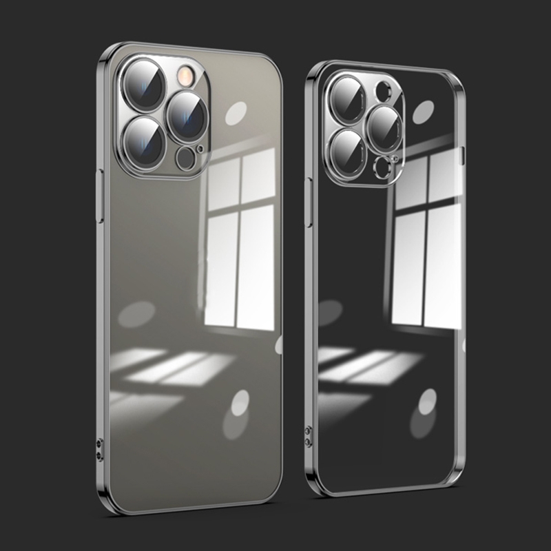 For iPhone 11 Pro Max Dustproof Glass Lens Protection Electroplating Phone Case(Black) - Shopkiz.com