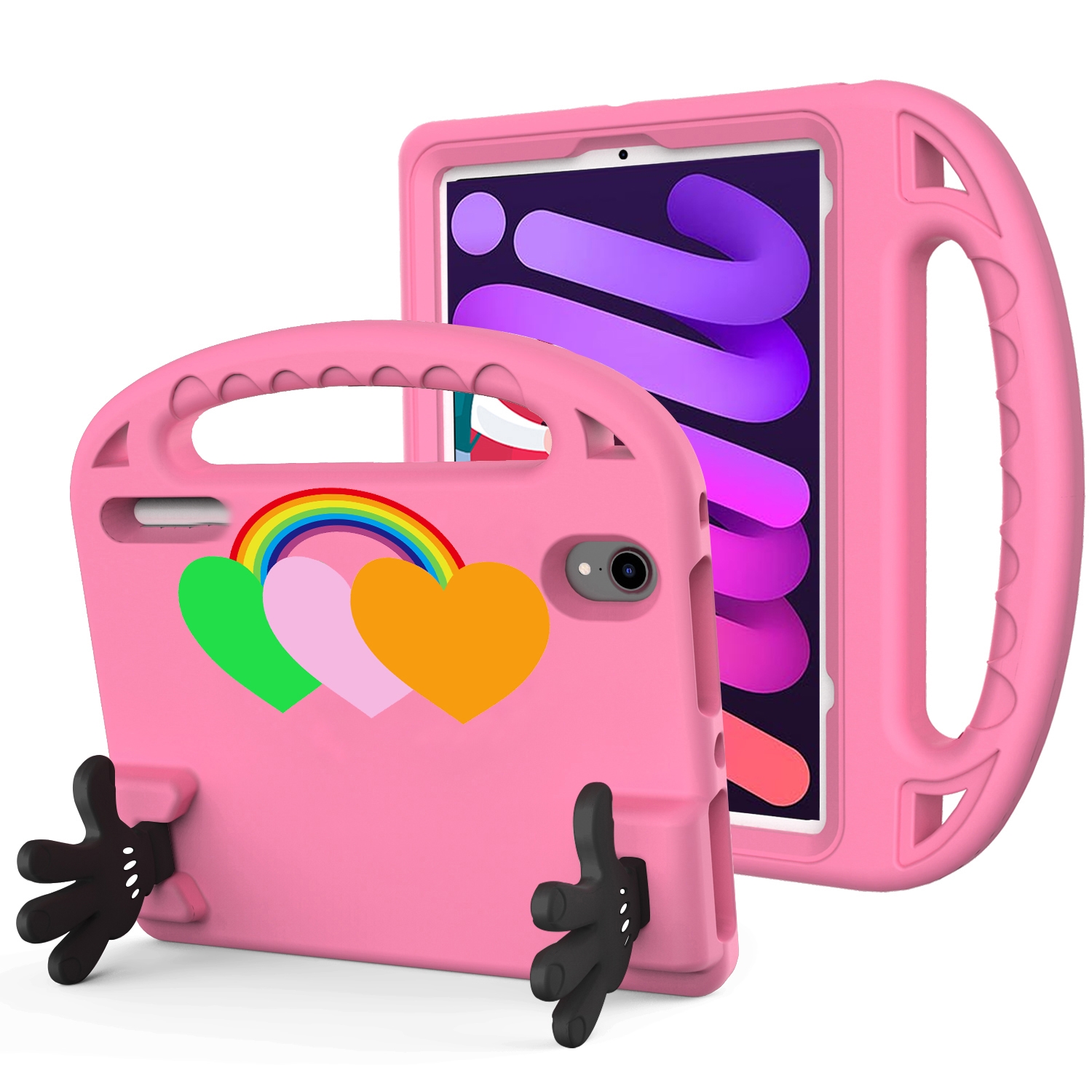 For iPad mini 2024 / mini 6 Love Small Palm Holder EVA Tablet Case(Pink) - Shopkiz.com