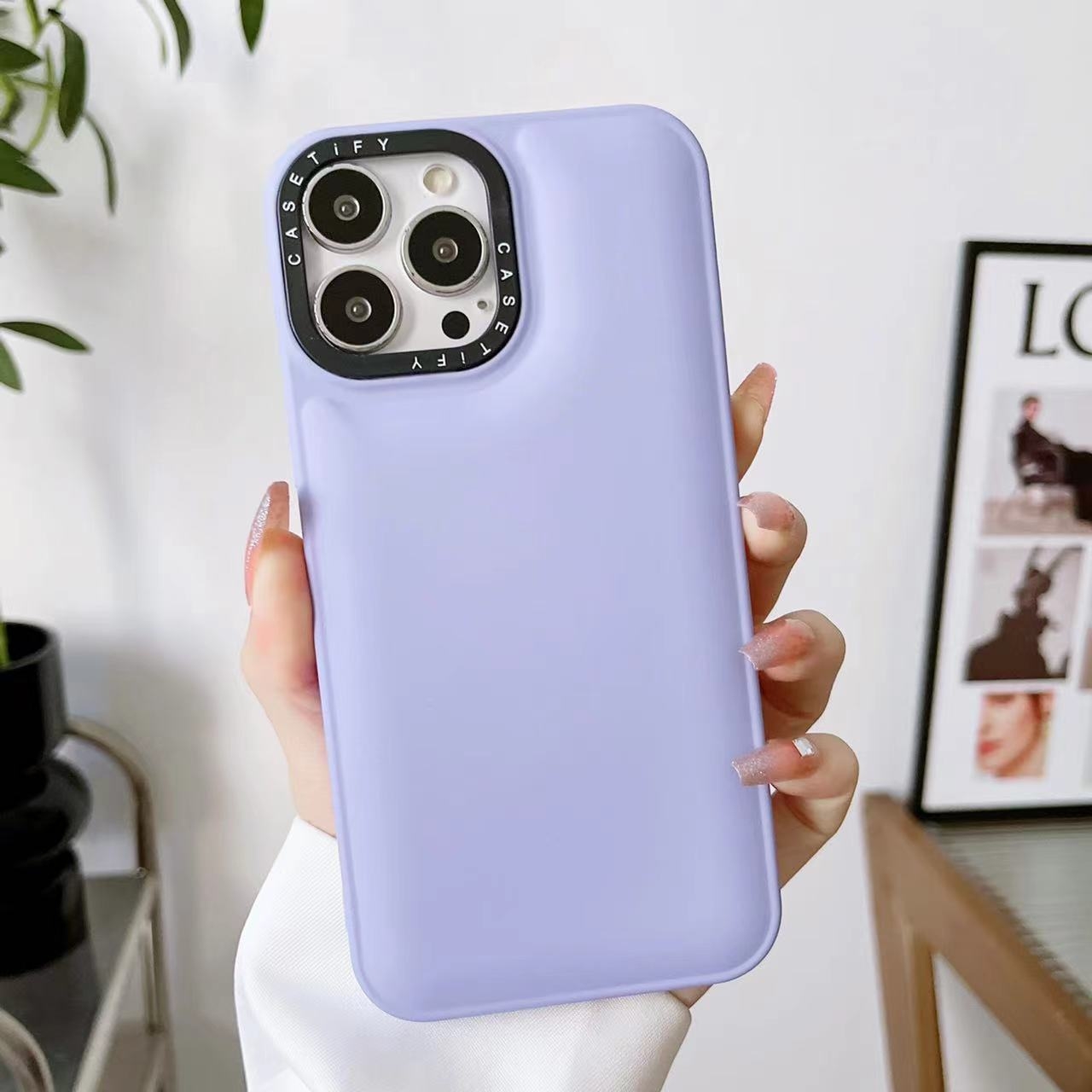 For iPhone 14 Pro Liquid Silicone Bread Bubble Phone Case(Purple) - Shopkiz.com