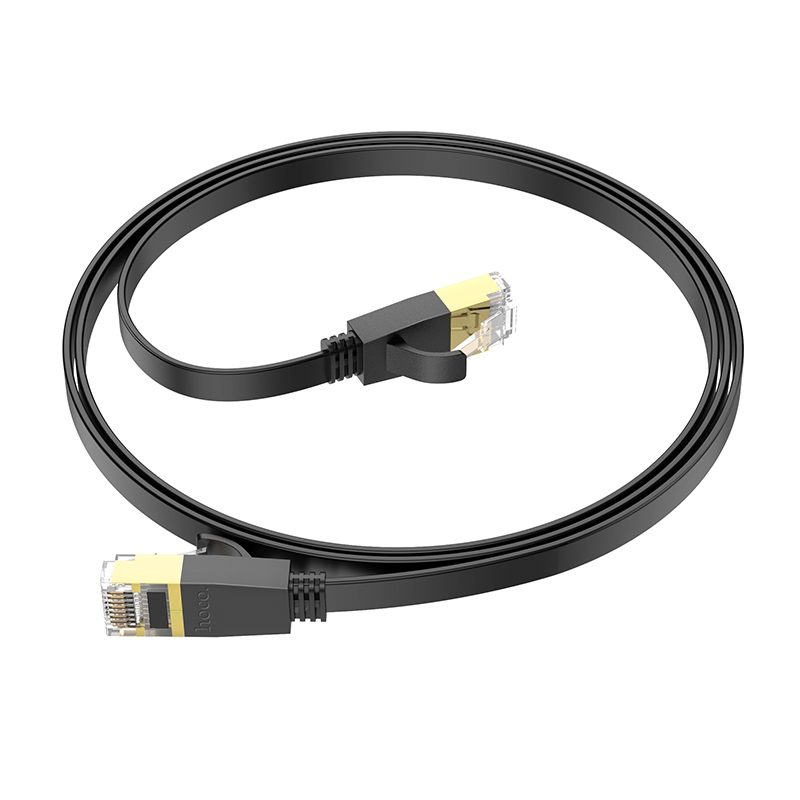 hoco US07 Category 6 Pure Copper Gigabit Flat Cable, Length:1m(Black) - Shopkiz.com