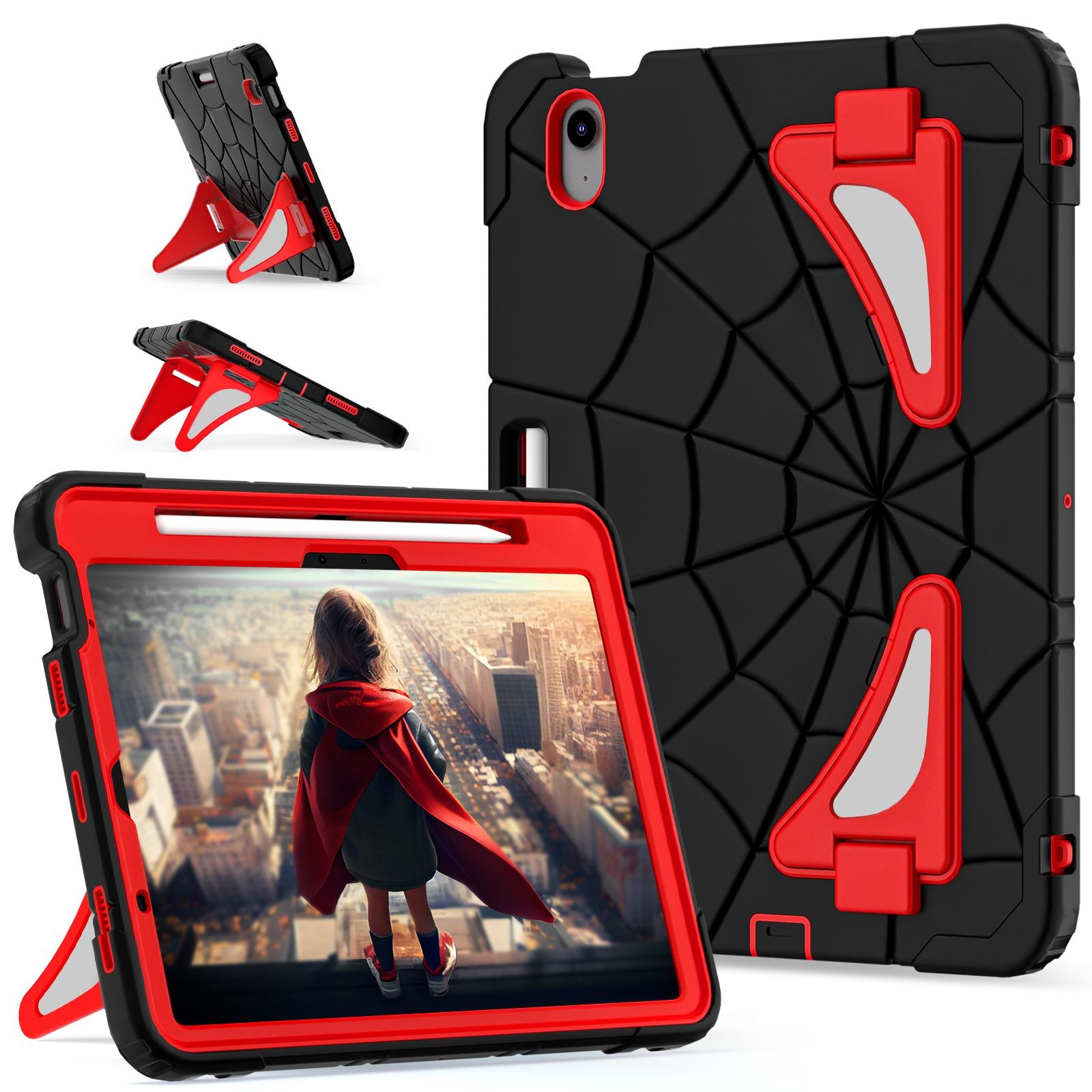 For iPad Air 11 2026 / 2025 / 2024 / Air 5 10.9 2022 / Air 4 10.9 2020 Shockproof Protective Tablet Case (Black Red) - Shopkiz.com