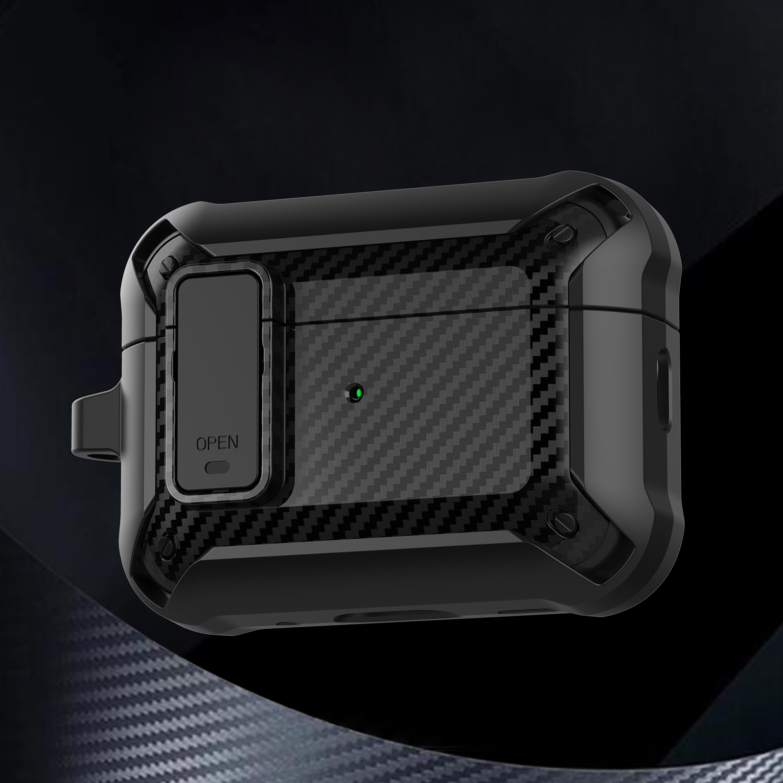 For AirPods Pro 2 Bumblebee Carbon Fiber Earphone Protective Case(Black) - Shopkiz.com