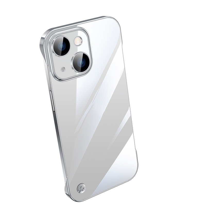 For iPhone 14 Plus Electroplating Frameless Clear PC Phone Case(Transparent) - Shopkiz.com