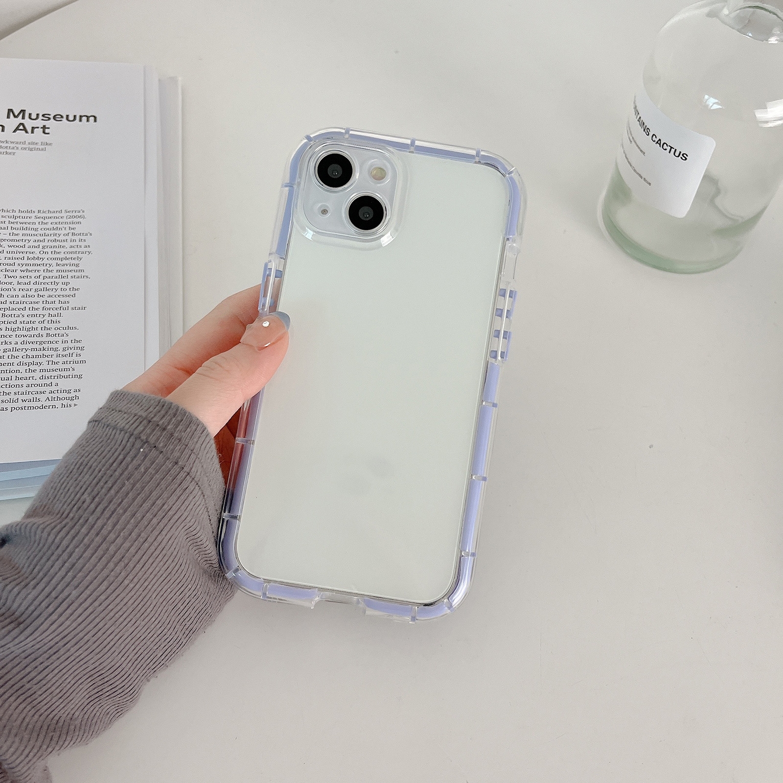 For iPhone 14 Luminous TPU Phone Case(Transparent Blue) - Shopkiz.com