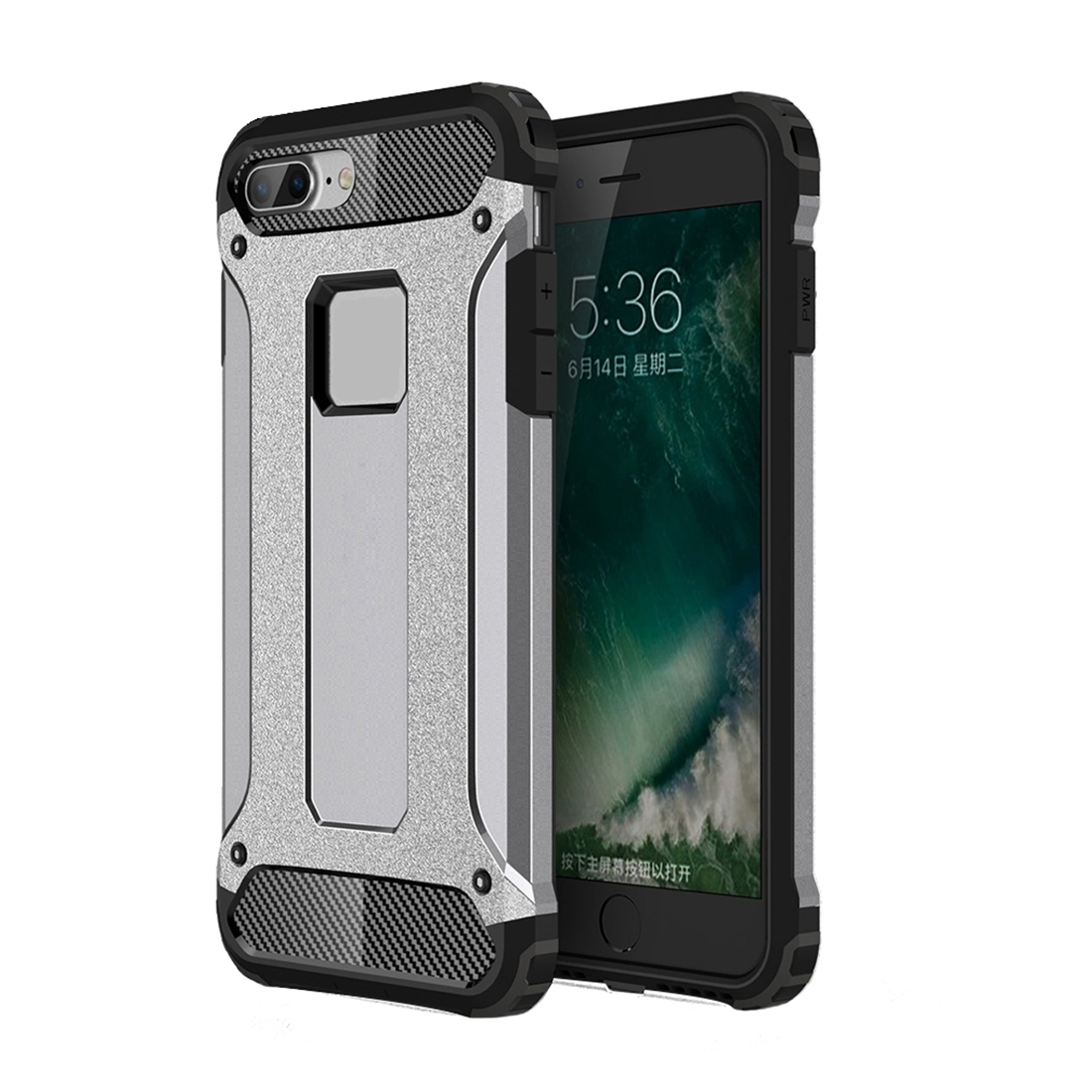 For iPhone 8 Plus Magic Armor TPU + PC Combination Phone Case(Grey) - Shopkiz.com