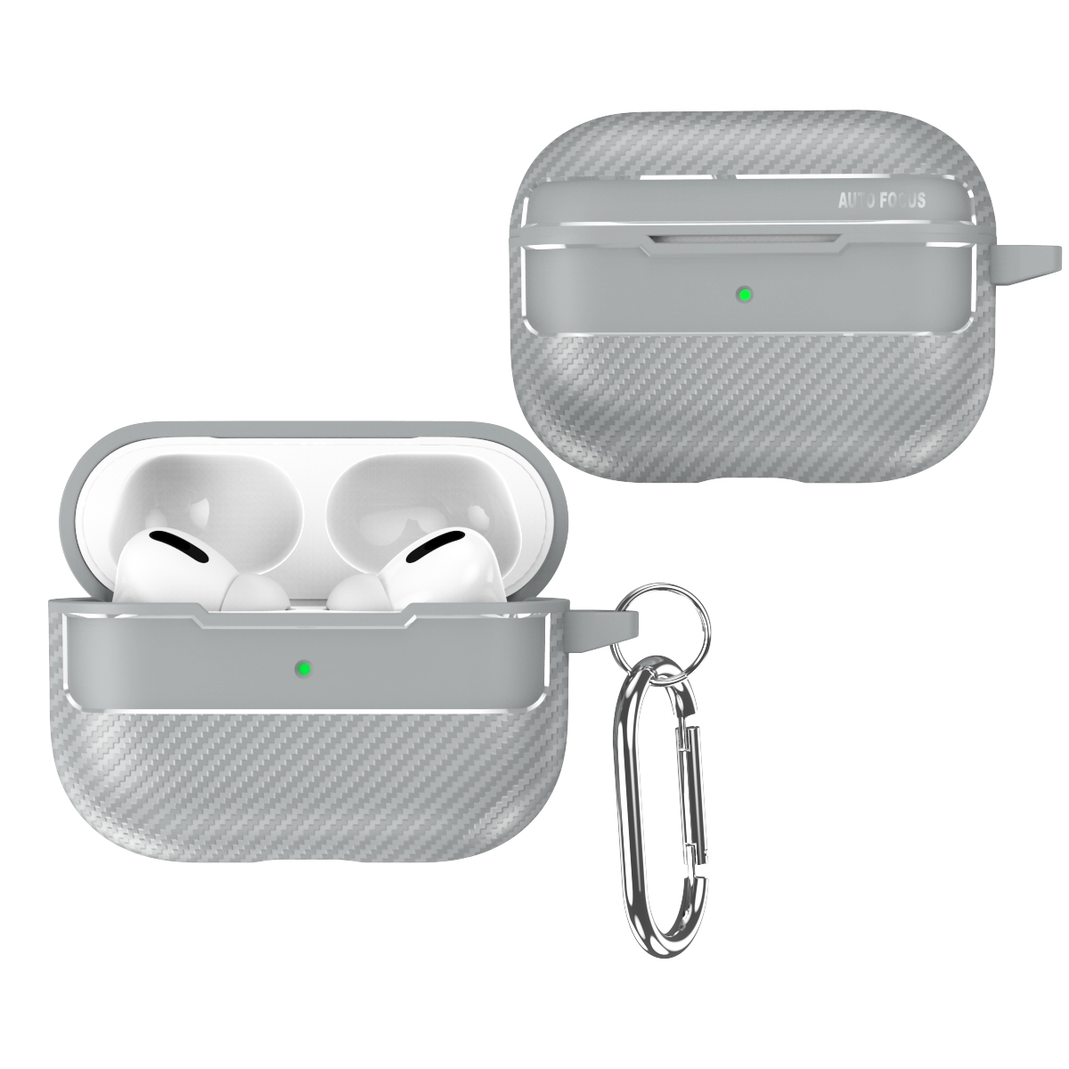 For AirPods Pro Carbon Fiber Texture Anti-fall Earphone Protective Case(Grey) - Shopkiz.com